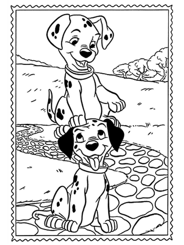 Plansa de colorat cu 101 Dalmatieni 64 61